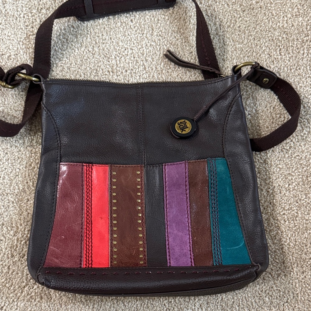 The Sak Multicolor Striped Leather Crossbody Bag